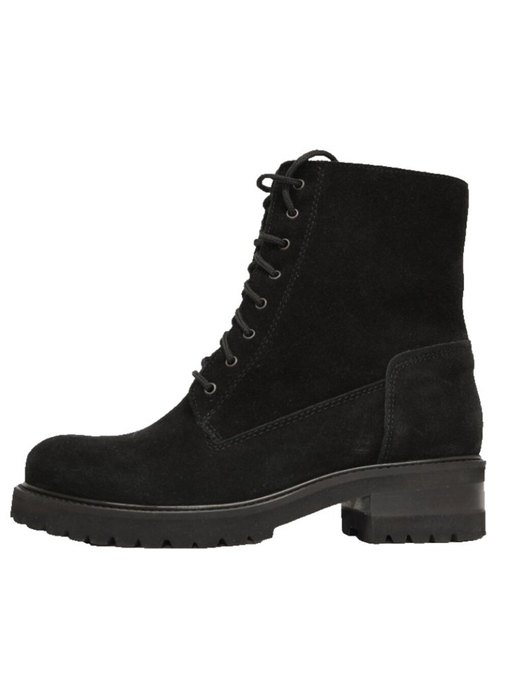 New! La Canadienne Cara Waterproof Combat Boot Black Suede Size 7.5 DD555